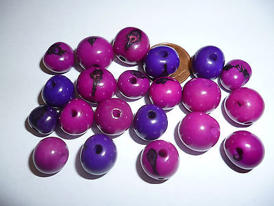 50 Stück Acai Perlen violett Mix Brasilien lila ca 8 mm