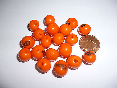 50 Stück Acai Perlen orange Brasilien Palmenfrüchte ca 8 mm