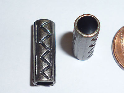 2 Stück Metallperlen Fancy Antik silberfarben 18x6mm  Loch 4,5 mm