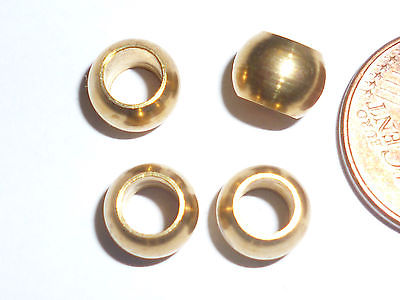 4 Stück Metallperlen Goldfarben 5x7 mm massiv Loch 4 mm