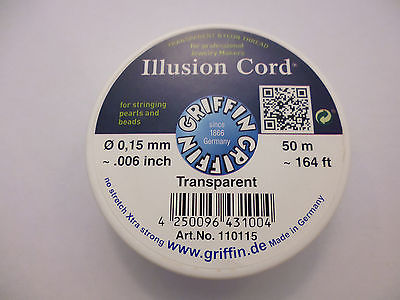 Faden transparent Illusion Cord Griffin 0,15 mm für Ketten Angelschnur