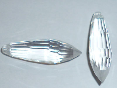 3 Stück Plastikperlen Tropfen facettiert 30x10 mm glasklar