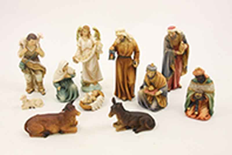Weihnachts Krippe Weihnachten Cadeau De Katholische Miniaturen Figuren Décoration Weihnachtskrippe Krippenstall Orientalisch Ornament Kinder Krippenfiguren Keramik Harz 4,8 X 3 X 6,3 Cm