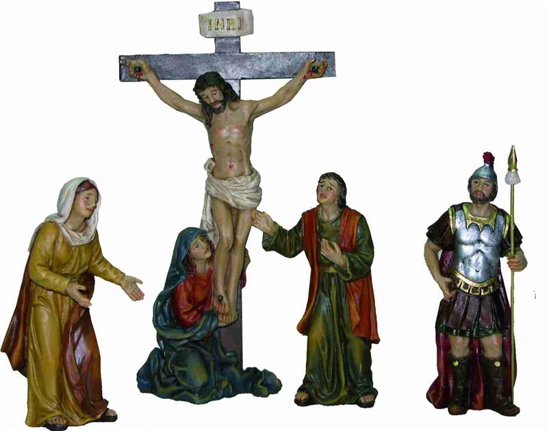 Passion Passionsfiguren Die Kreuzigung 4teilig Figuren Größe ca.5 cm 