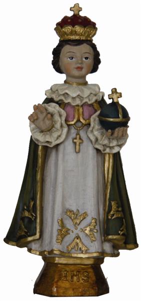  Heiligenfigur Schutzpatron Prager Jesuskind mit blauen Umhang 