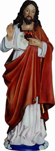 Heiligenfigur Schutzpatron Jesus Herz Jesu in Weiß / Rot 