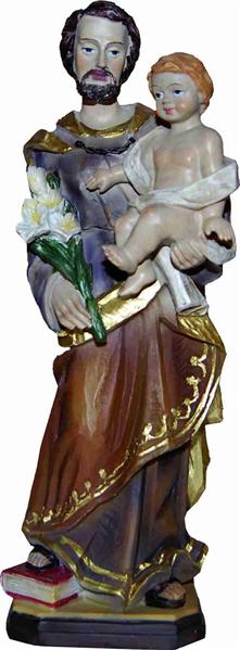 Heiligenfigur Schutzpatron der Arbeiter Heiliger Josef mit Kind 