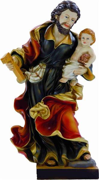 Heiligenfigur Schutzpatron der Arbeiter Heiliger Josef mit Kind farbig 
