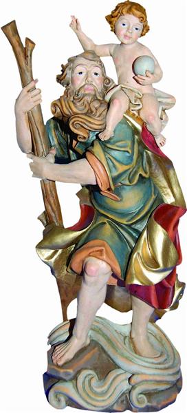 Heiligenfigur Schutzpatron der Autofahrer Heiliger Christophorus 