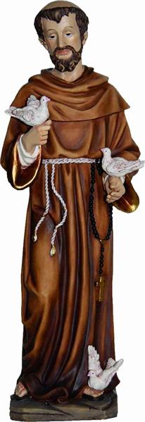Heiligenfigur Schutzpatron der Armen Heiliger Franziskus mit Tauben 