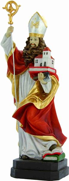 Heiligenfigur Heiliger Bischof ohne Atribute mit Stab und Buch 