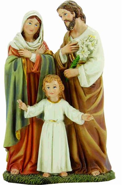 Heiligenfigur Krippenblock Heilige Familie stehend 