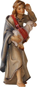 Krippen Heilige Familie Krippenfigur Hirte mit Schaf in Größe ca.11cm 