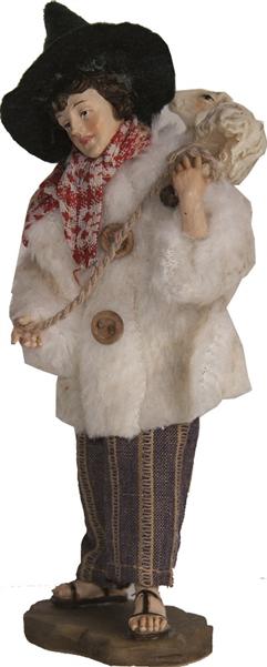Krippenfiguren Hirte mit Lamm alpenländisch Größe ca. 17cm 