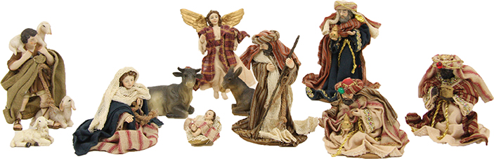 Ankleidefiguren Krippenfiguren Set orientalisch 11teilig Größe ca.11cm 