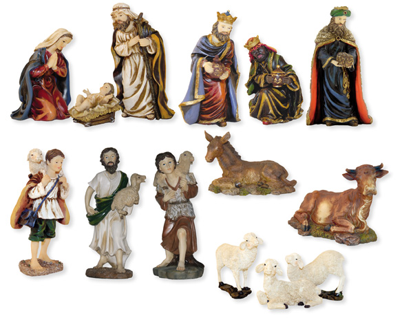 Weihnachtsfiguren Krippenfiguren Set 14 teilig Größe ca.30cm 