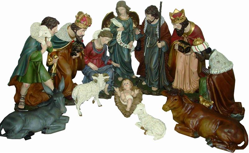 Heilige Familie Krippenfiguren Set 12teilig Größe ca.60cm 