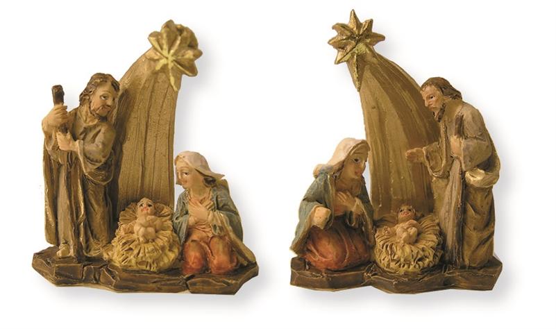 Krippenfiguren Krippenblock 2x Heilige Familie Größe ca.4cm 