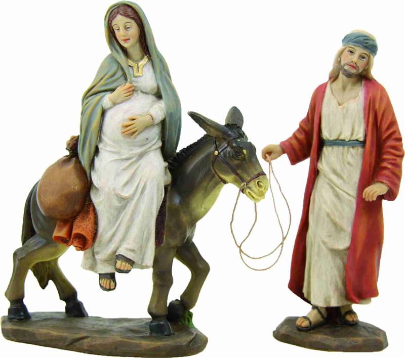 Krippenfiguren Krippenblock Die Herbergssuche Maria und Josef 