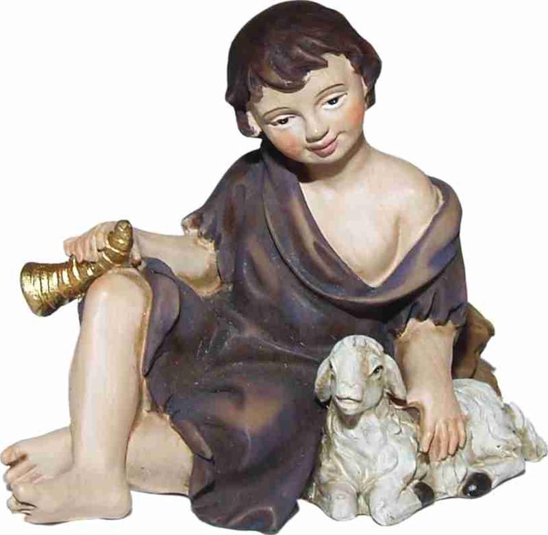 ca.12cm Krippen Johannes Krippenfiguren Hirte mit Schaf für Figurengr