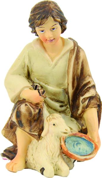 Krippen Johannes Krippenfiguren Hirte mit Schaf kniend Größe ca.8cm 