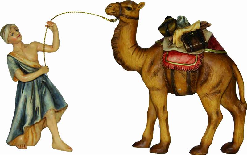 Krippen Johannes Krippenfiguren Kamel mit Treiber Größe ca.10cm 