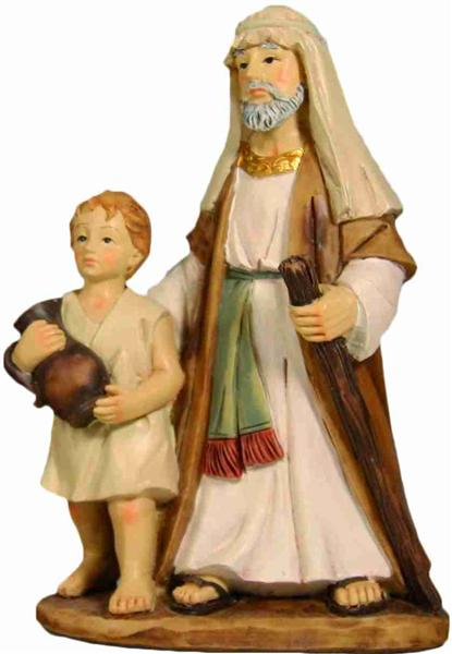Krippen Markus Krippenfiguren Tempelwächter mit Kind Größe ca.7cm 