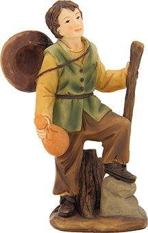 Krippen Markus Krippenfiguren Wanderer mit Stock in Größe ca 9cm 