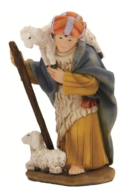 Krippen Markus Krippenfiguren Hirte mit Schaf in Größe ca.11cm 
