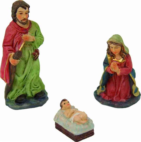 Krippenfiguren Die Heilige Familie in der Größe ca.7cm Farbig 