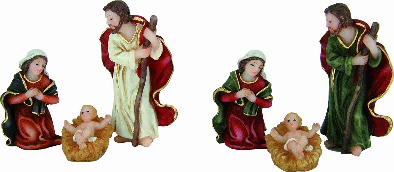 Krippenfiguren 2x Heilige Familie in der Größe ca.5,8cm Farbig