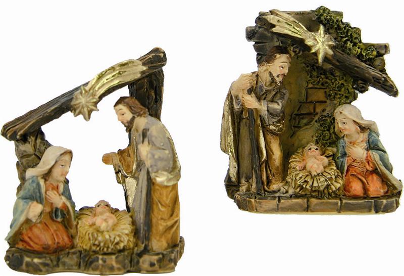 Krippenfiguren Krippenblock 2x Heilige Familie Größe ca.3,8cm 