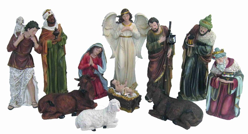 Krippenfiguren Heilige Familie Set 11teilig Größe ca.60cm 