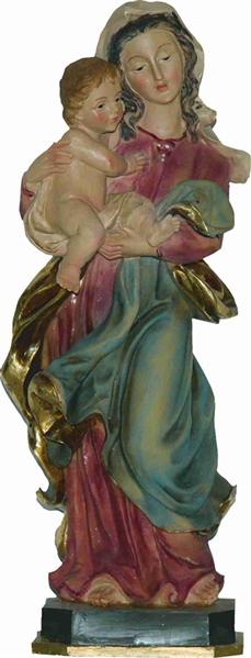 Heiligenfigur Heilige Maria Weidner Madonna mit Kind gebeizt 