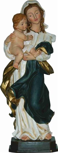  Heiligenfigur Heilige Maria Weidner Madonna mit Kind Blau-Weiß 