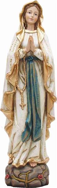 Heiligenfigur Heilige Mutter Gottes Madonna Lourdes in Holzoptik 