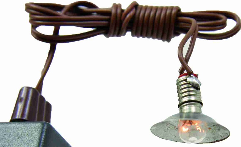 Elektrisches Krippenzubehör Lampe Strahler E5 mit Kabel + Stecker