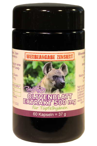 Olivenblattextrakt 500 mg - 60 Kapseln - für Tüpfelhyänen
