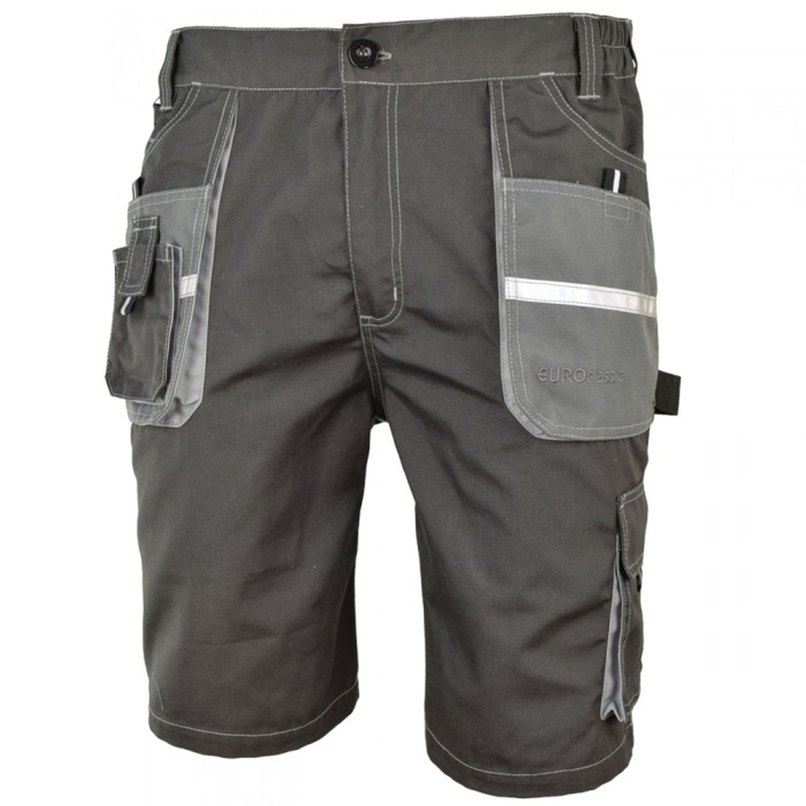 Arbeitslatzhose Arbeitshose Arbeitsjacke Shorts Arbeitsbekleidung grau/ schwarz 