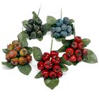 12 x Beeren Pick ca. 6cm, diverse Farben, künstlich, Früchte/ TOP