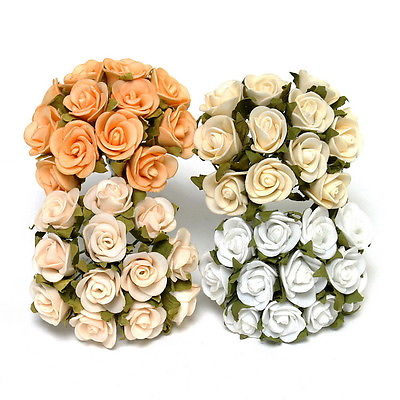 3 Bund Mini- Röschen, Foam- Rosen, 2cm/ Bund = 12 Blüten/ div. Farben
