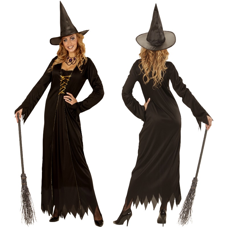 KERANEET Hexenkostüm Set Damen - Komplettset Mit Hut, Umhang & Perücke Für Halloween