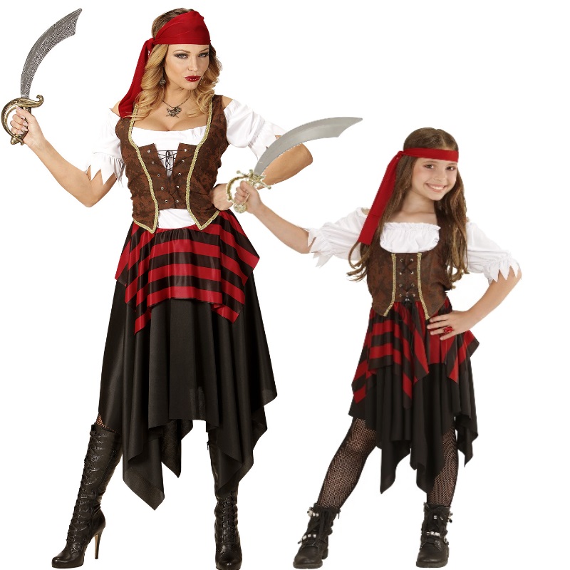 PIRATIN Partner Kostüm für Damen Mädchen Kinder