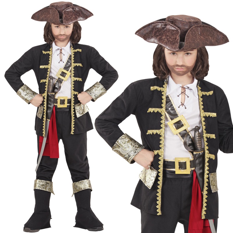 Rob Pirat Piraten Kapitän Jungen Kinder Kostüm Komplett-Set 128 140 158 164