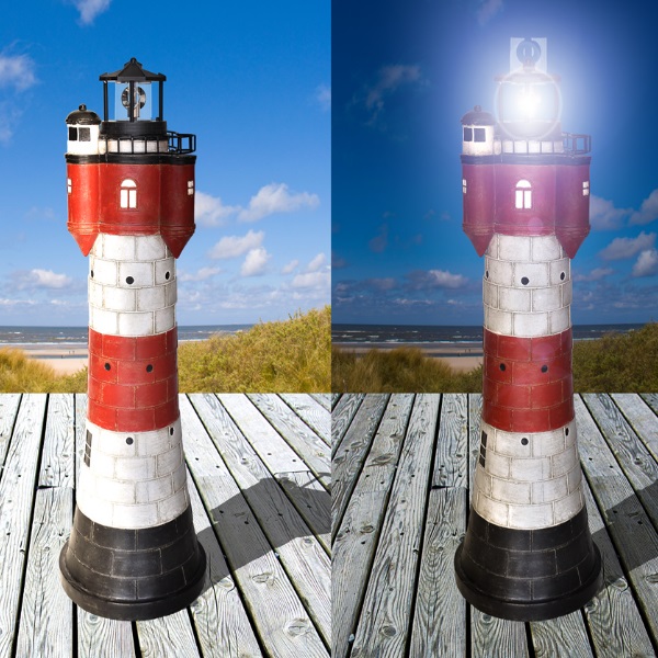 aus Polyresin 15 x 8 x 6 cm Maritime Deko Leuchtturm Borkum ca
