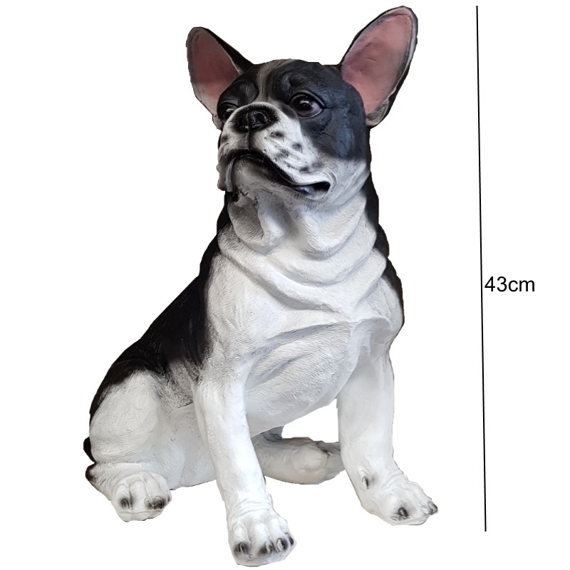 Französische Bulldogge sitzend Gartenfigur Hund Garten Französische Bulldogge sitzend Gartenfigur Hund Garten