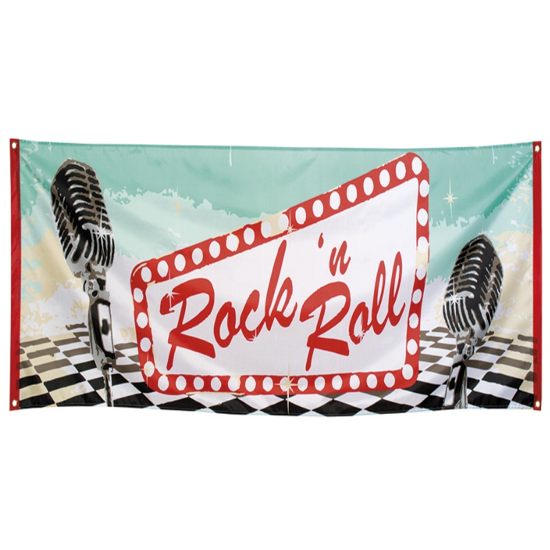  Rock n Roll Banner 50er 60er Jahre Deko Wanddeko Fahne 74 