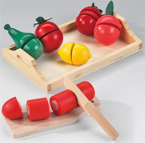 Jeu De Coupe Fruits Et Légumes En Bois Montessori - 10 Pièces Avec Velcro, Pour Enfants Dès 1 An, Bois FSC, Peinture écologique
