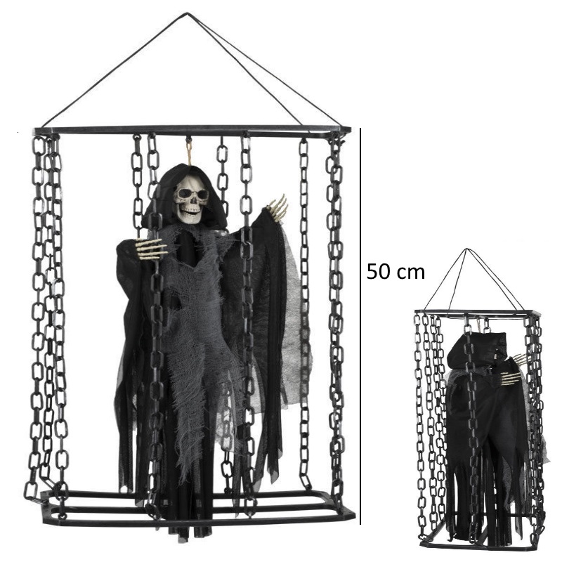 SENSENMANN TOD HÄNGEFIGUR im Verlies hängende Halloween Party Deko