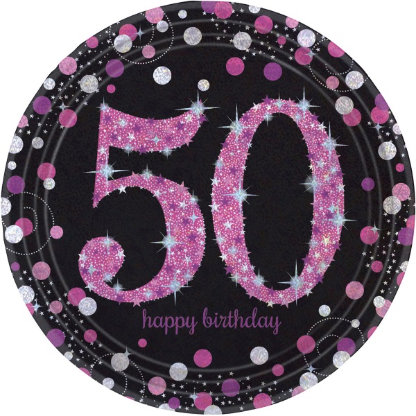 50 Geburtstag Party Deko Set Pink Schwarz Dekoration Jubiläum Feier  Zahl 50 